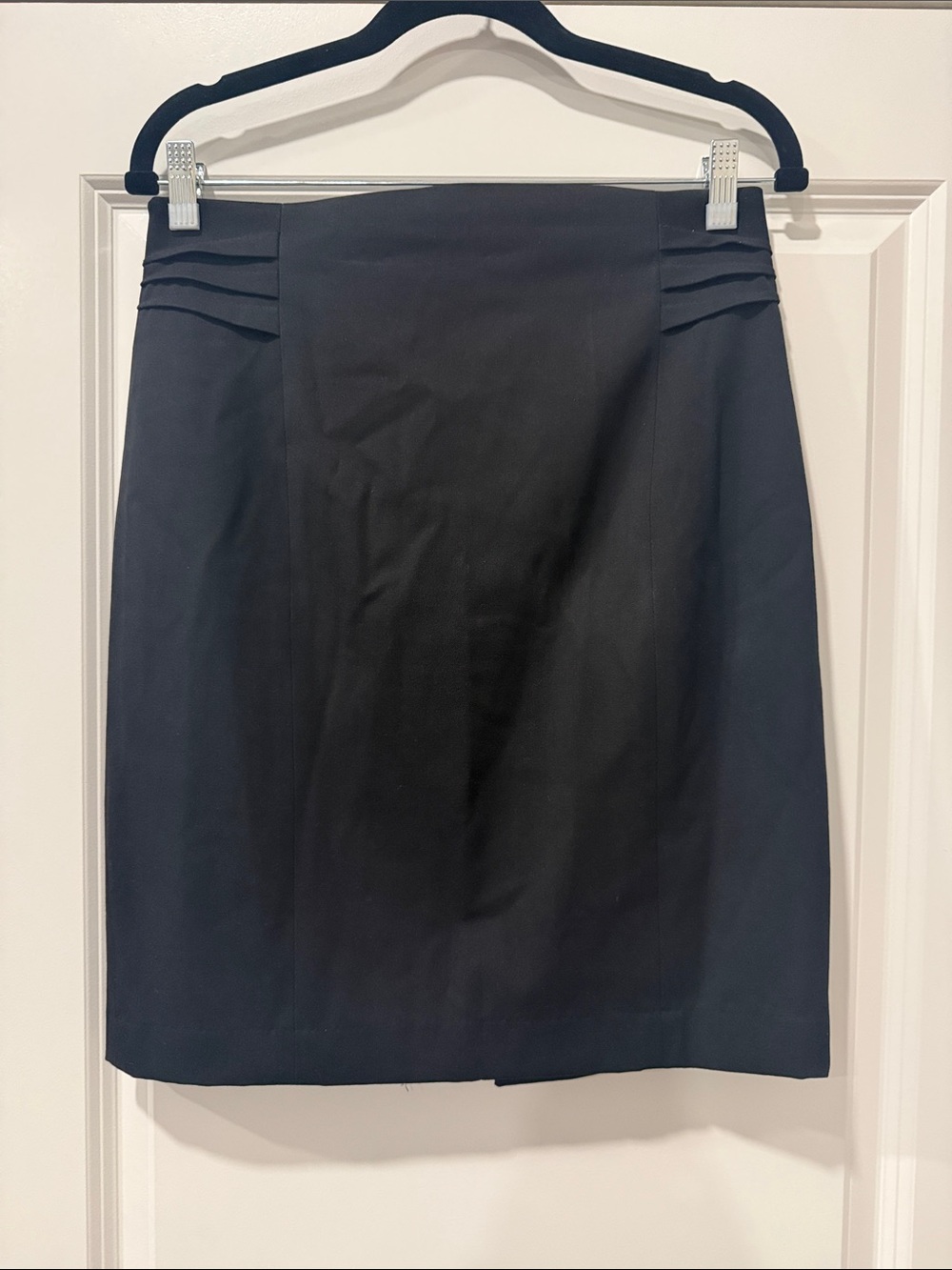 Express Black Pleated Waist Pencil Skirt
